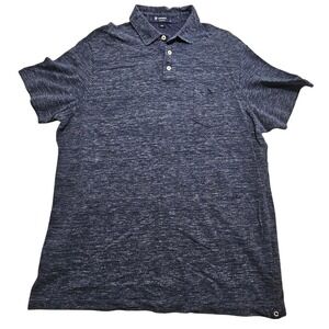 Cremieux Collection Mens XL Blue Space Dye Cotton Polo Shirt Short Sleeve Pocket